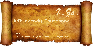 Körmendy Zsuzsanna névjegykártya
