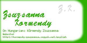 zsuzsanna kormendy business card